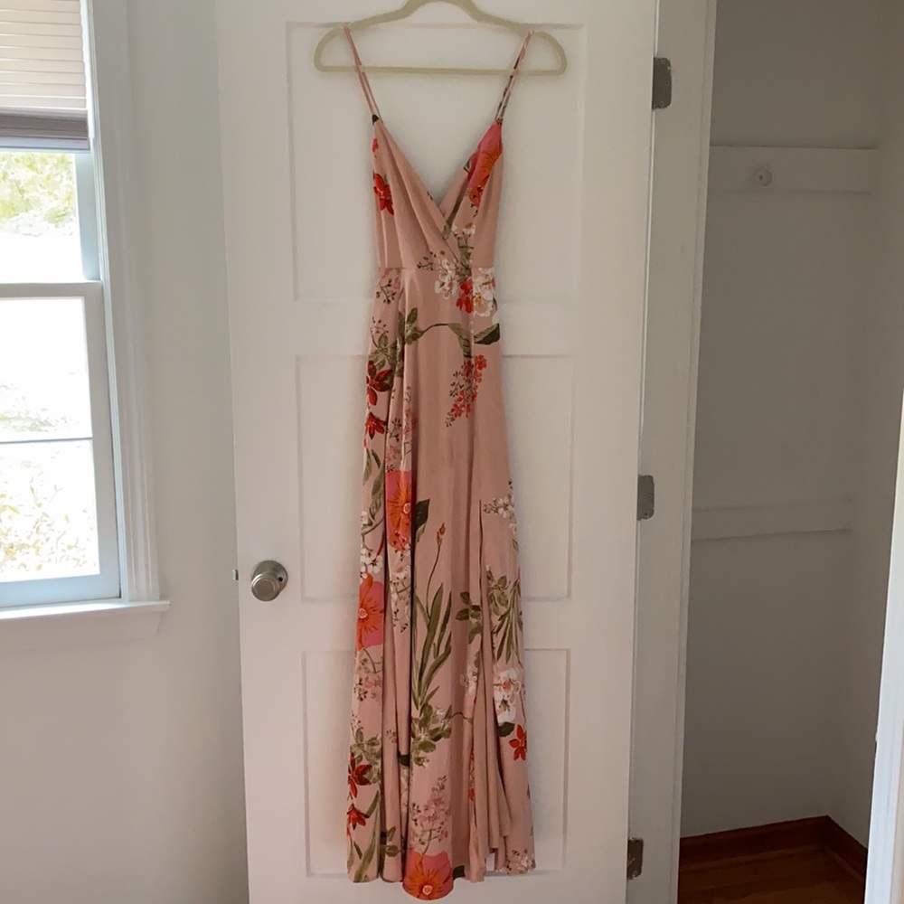 Lulus Blush Floral Maxi Dress